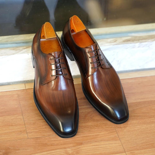 Men's Woodgrain Business Leather Shoes