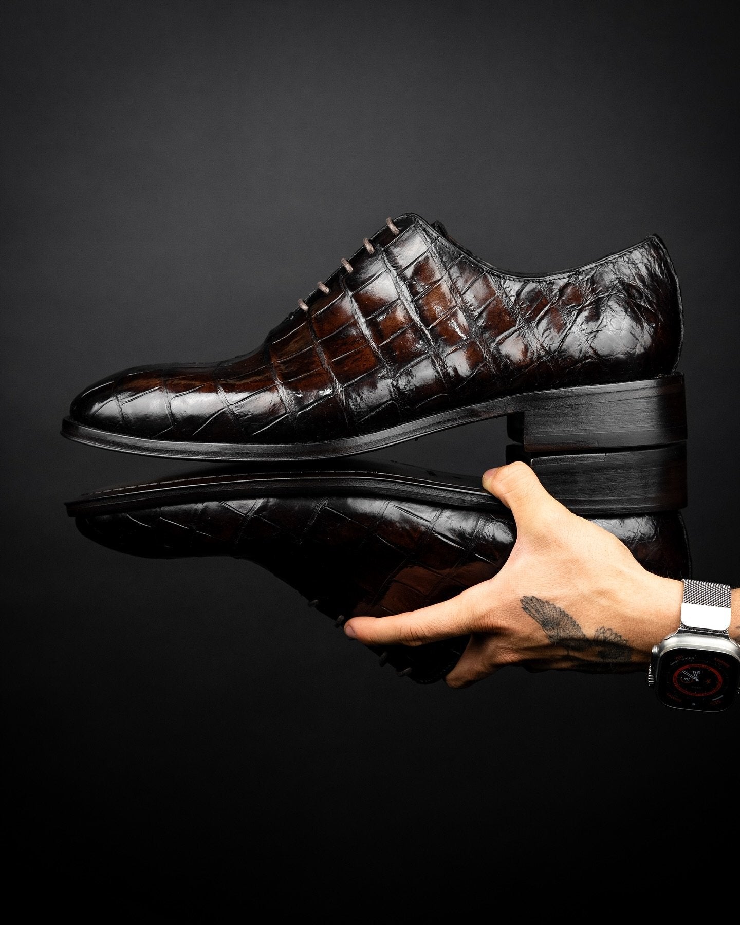 Crocodile Patent Leather Shoes