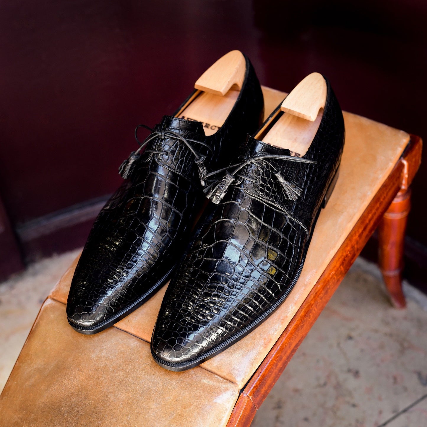 Crocodile Print Business Leather Shoes