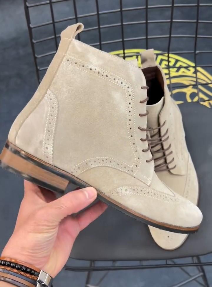 Khaki Suede Martin Boots