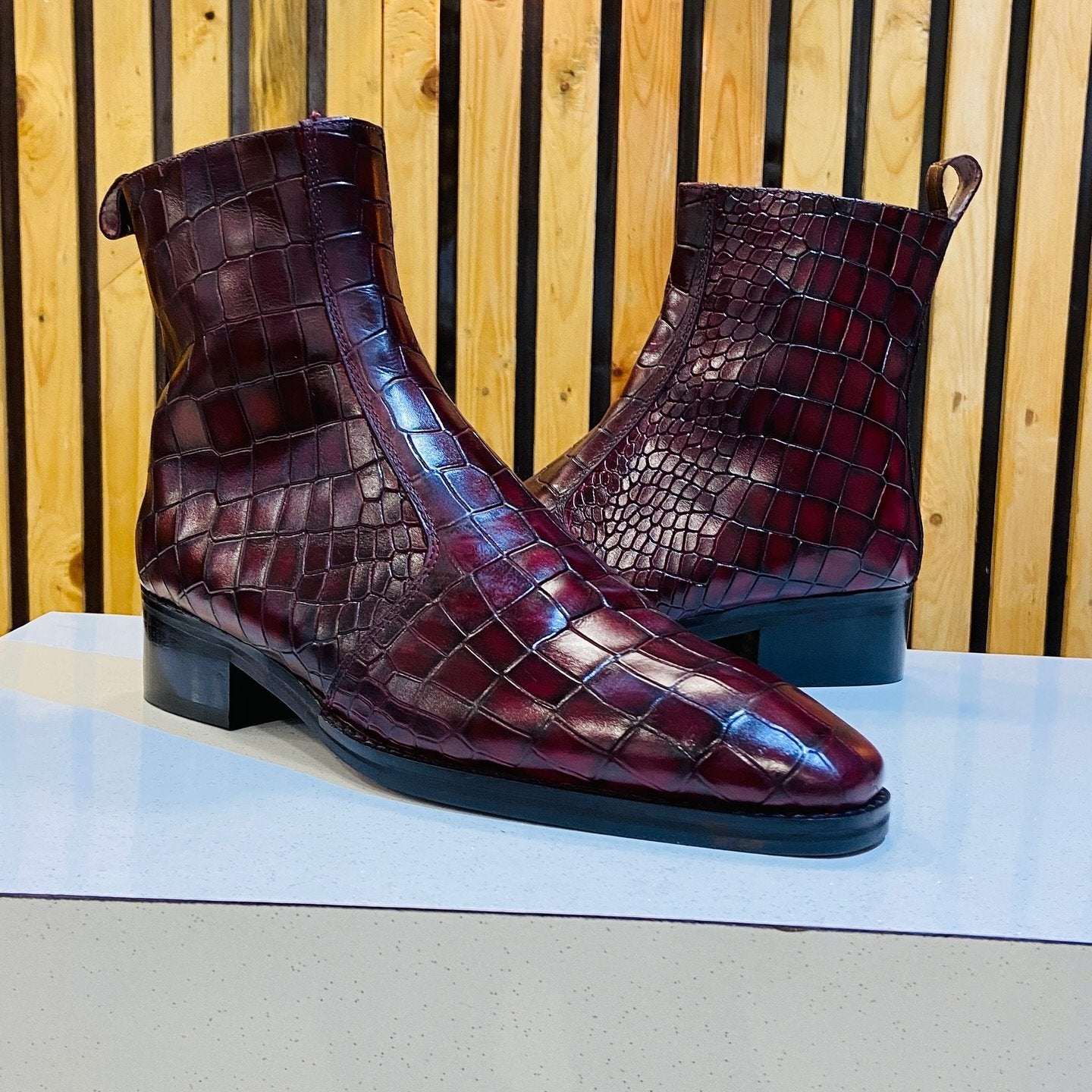 Chelsea Boots Burgundy Leather