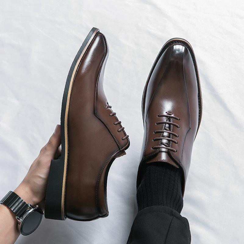 Factory Outlet Leather Shoes Men's Business Dress Men's Shoes Wedding Groom Shoes Leather Men's Oxford Shoes British Black Wholesale