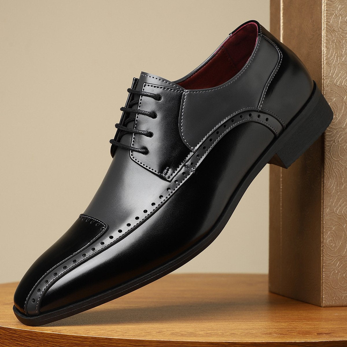 Men's Colorblocked Business Leather Shoes