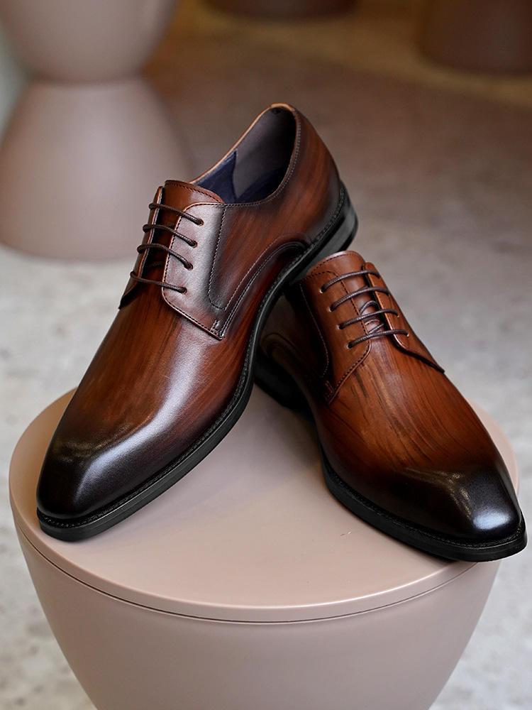 Men's Woodgrain Business Leather Shoes