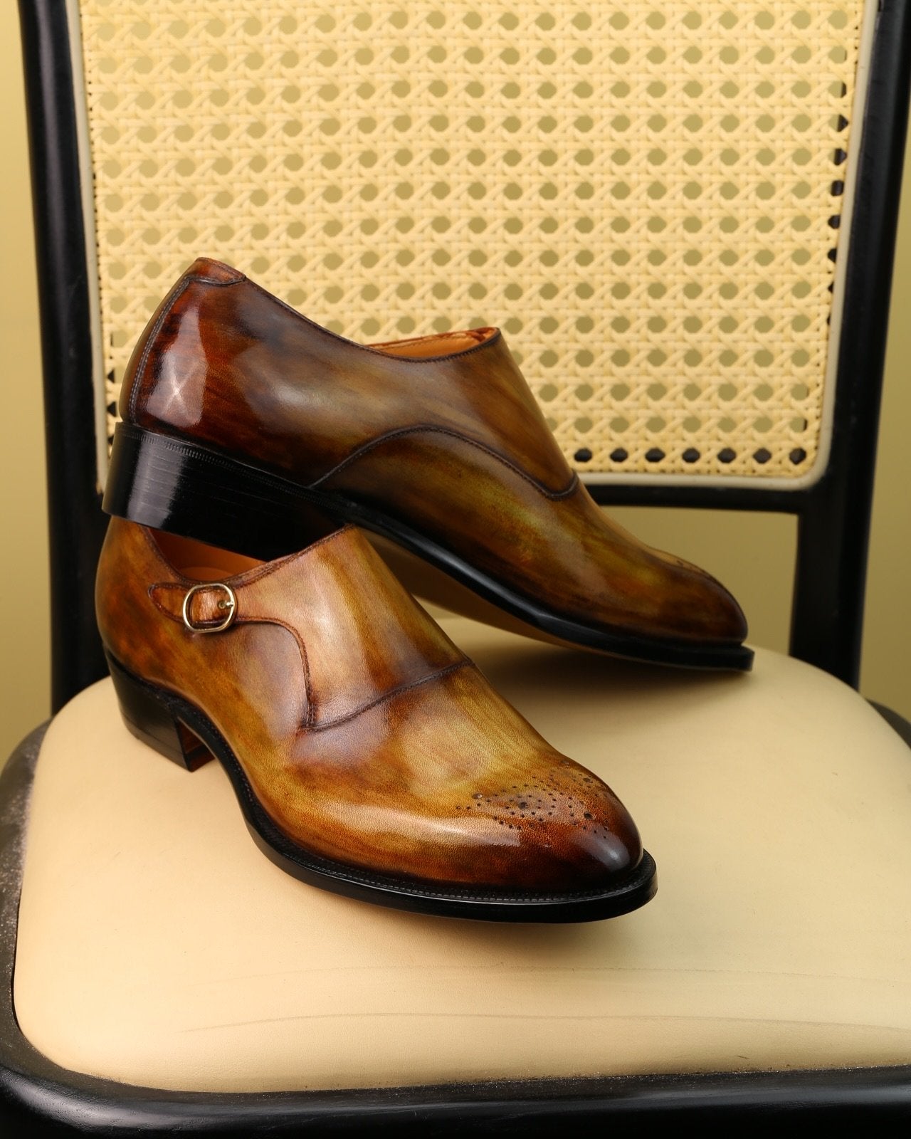 Carved Wooden Munk Shoes