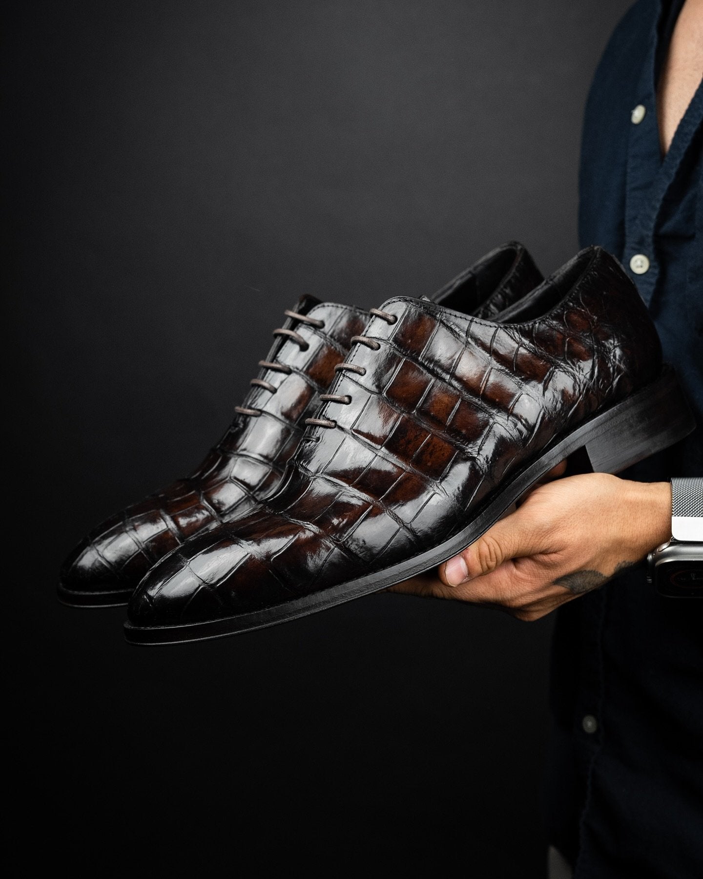 Crocodile Patent Leather Shoes