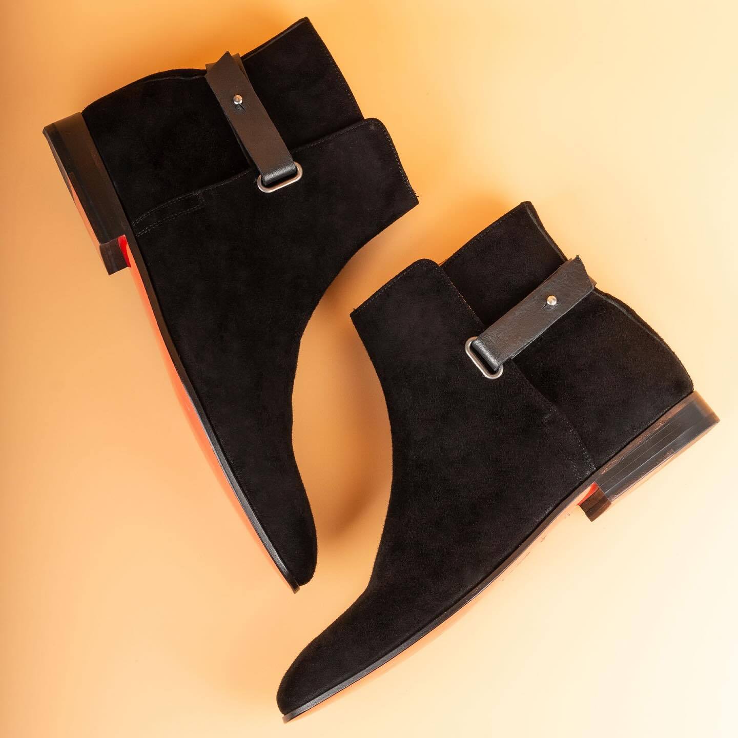 Suede Buckle Boots