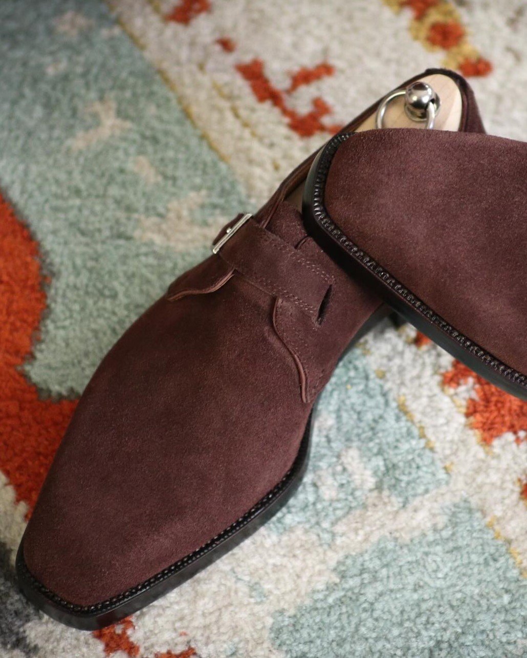 Men's Maroon Suede Shoes