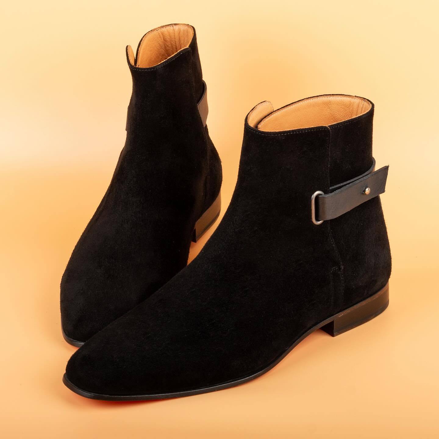 Suede Buckle Boots