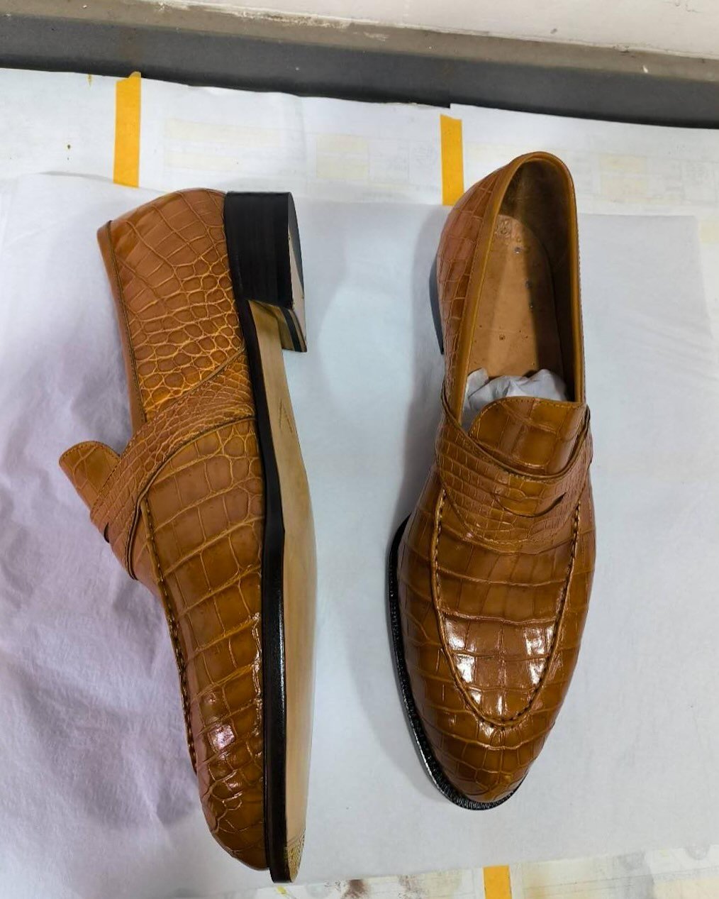 Crocodile Print Belmont Loafers