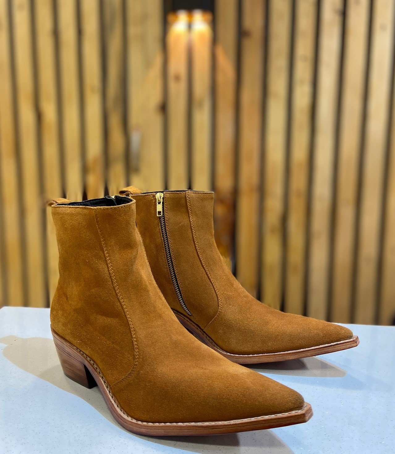 Pointed Toe Suede Chelsea Boots