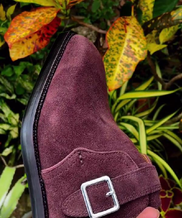 Men's Maroon Suede Shoes